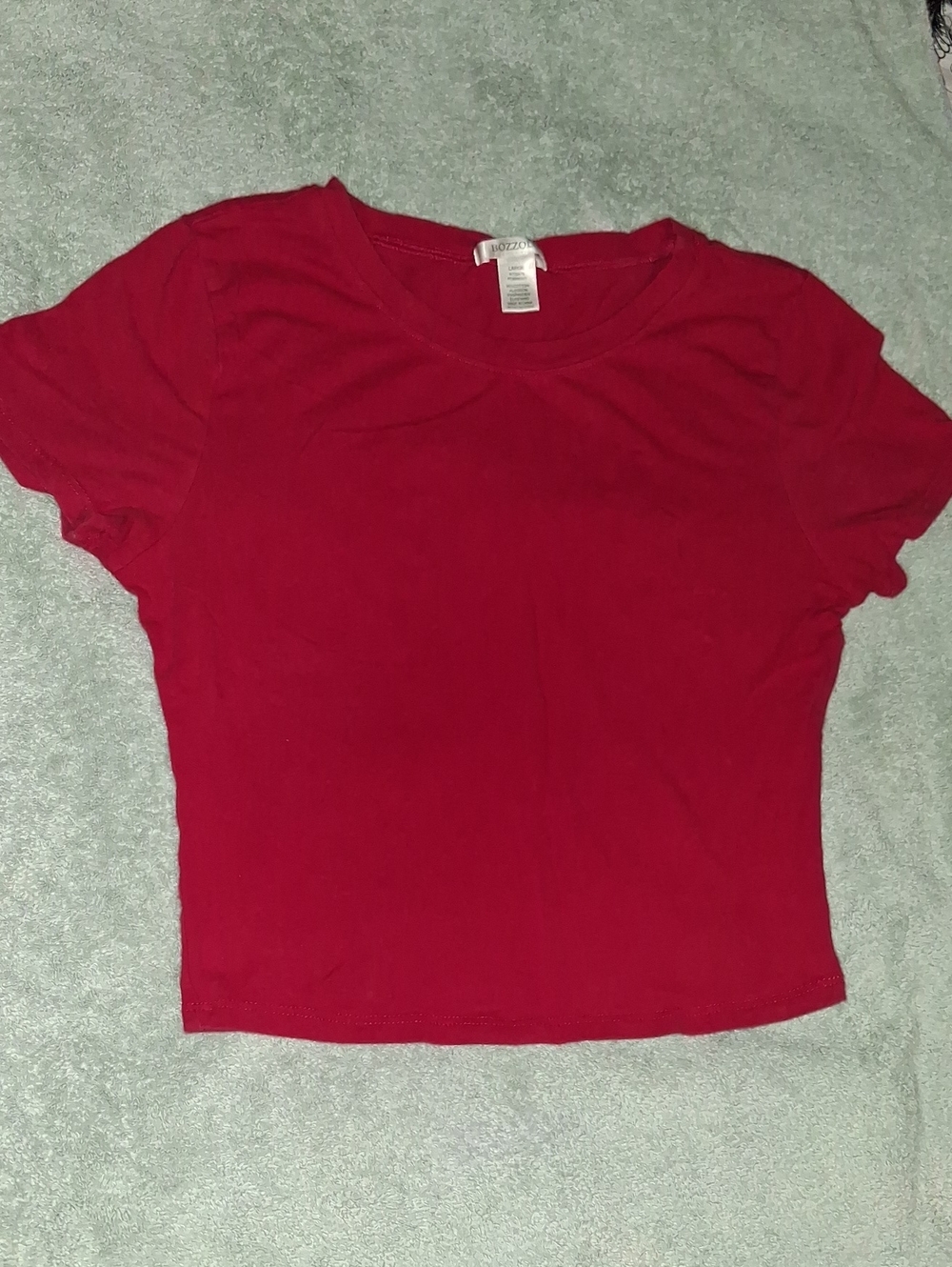 Bozzolo Deep Red Short Sleeve Crewneck Tee